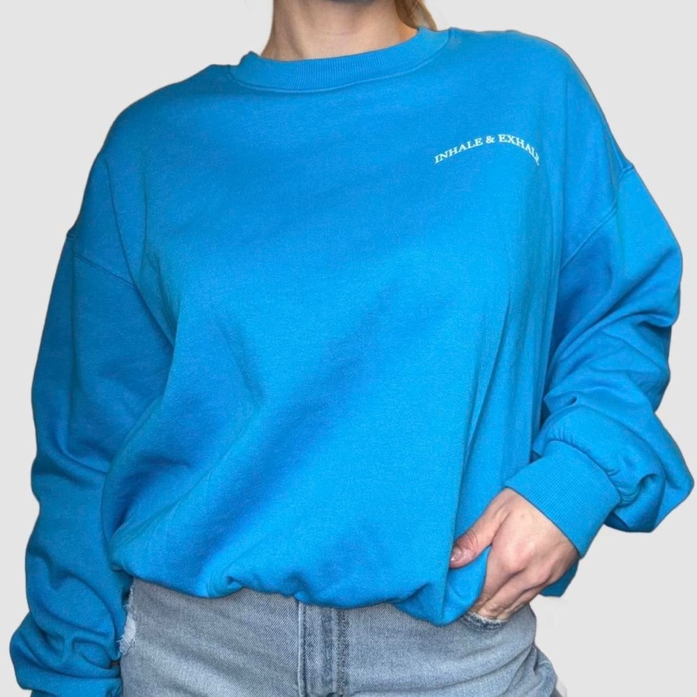 H&M Blue Oversized Long Sleeve Sweatshirt